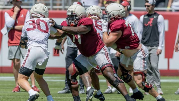 No. 8 Alabama might be down a starting offensive linemen in its season opener at FSU
