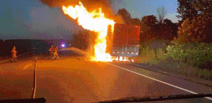 Truck full of ribeye steaks goes up in flames on Missouri highway
