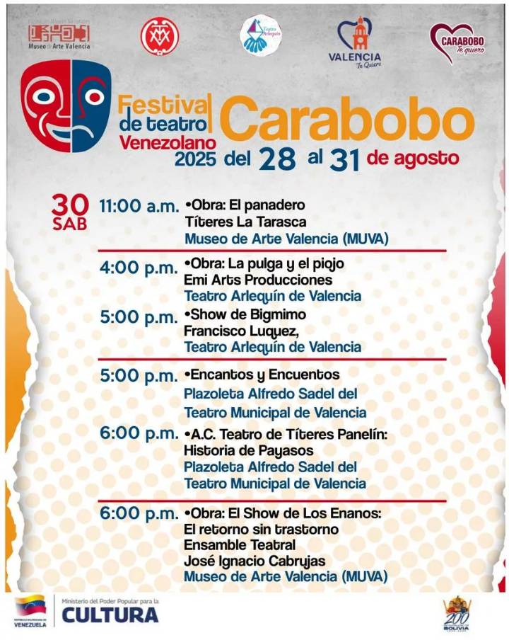 Público valenciano disfruta Festival de Teatro Venezolano 2025