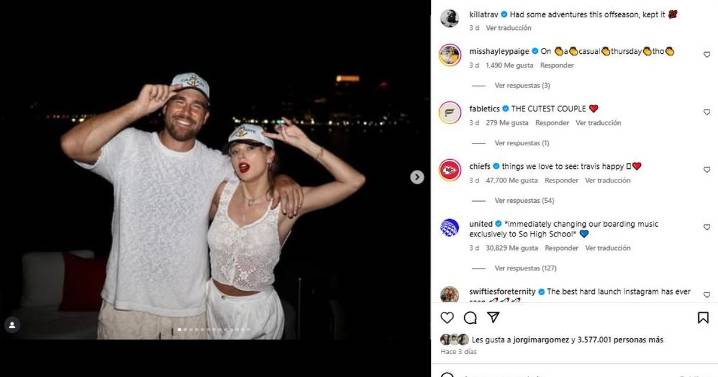 Taylor Swift y Travis Kelce rompen récord en Instagram con anuncio de compromiso