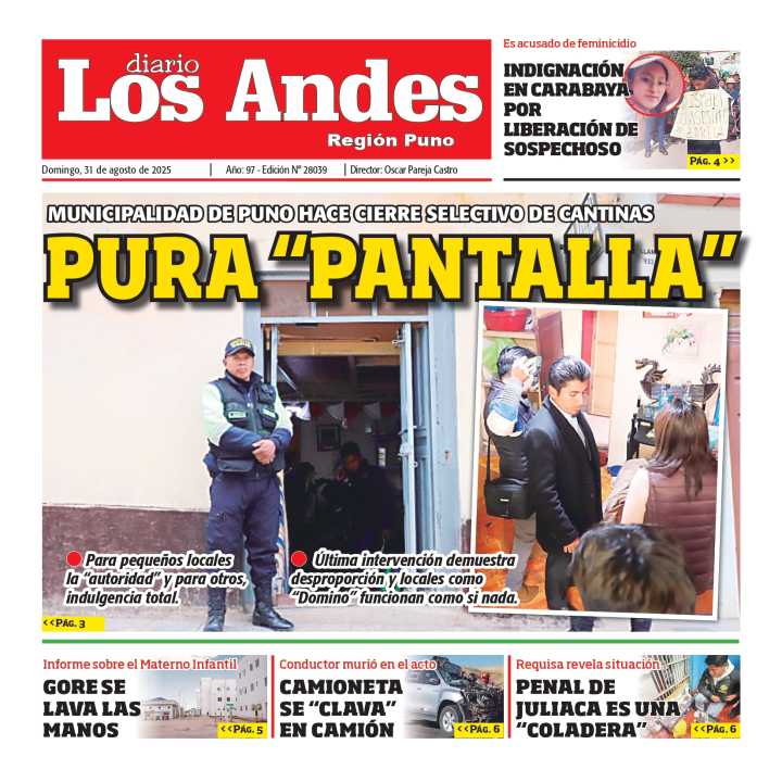 PUNO: Diario Los Andes 31/08/2025