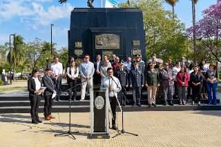 Sáenz Peña rindió homenaje al General José de San Martín al cumplirse 175 de su fallecimiento