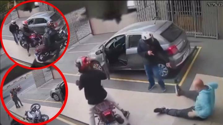 Ladrones intentan robar auto y moto en un doble asalto, pero víctimas los agarran a balazos