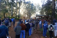 MALESTAR! Trabajadores de la Forestal Tapebicuá esperan que el gobernador lo reciba en Virasoro