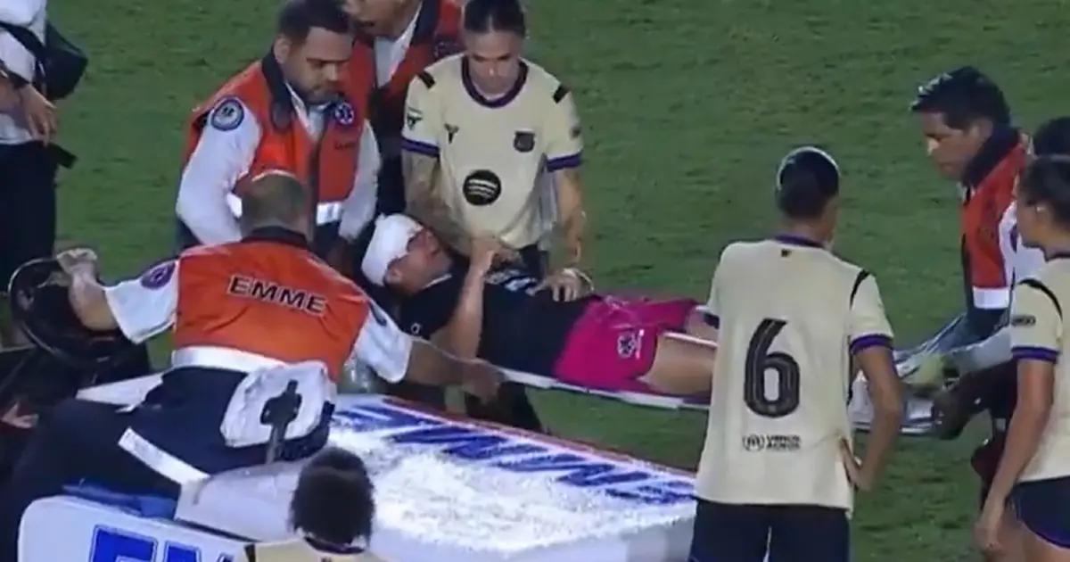 VIDEO: el fuerte golpe sobre Charlyn Corral en el amistoso contra el Barcelona