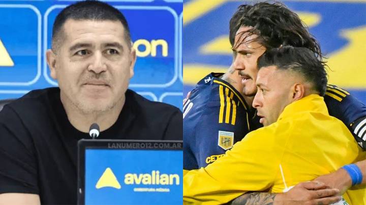 El llamativo gesto de Riquelme con Cavani tras el triunfazo de Boca sobre Banfield