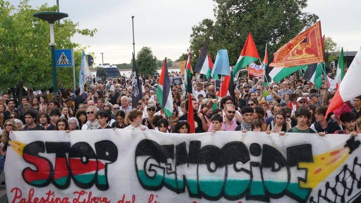 Miles de personas protestan en el Festival de Venecia contra el "genocidio" de Israel en Gaza