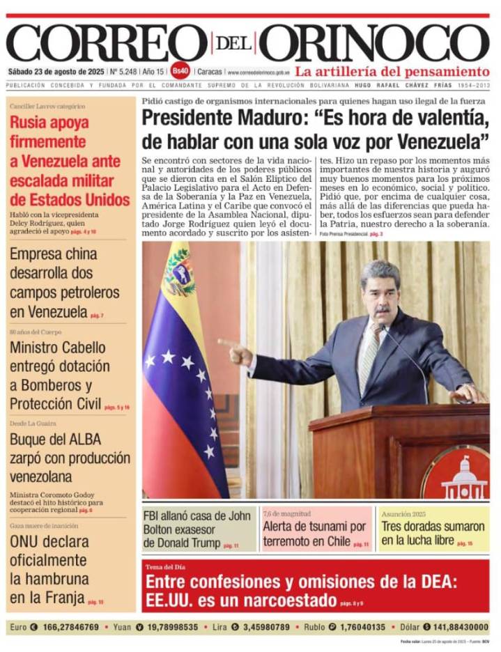 Edición Impresa Correo del Orinoco N° 5.248