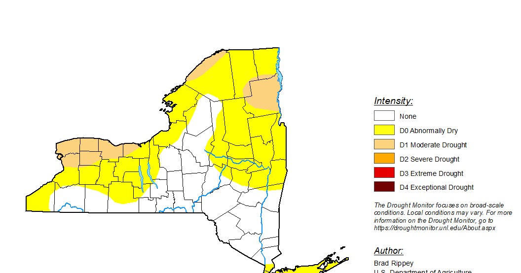 Moderate drought shifts in Western New York