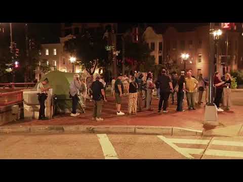 WATCH: Police presence spotted near Washington Circle homeless encampment in DC