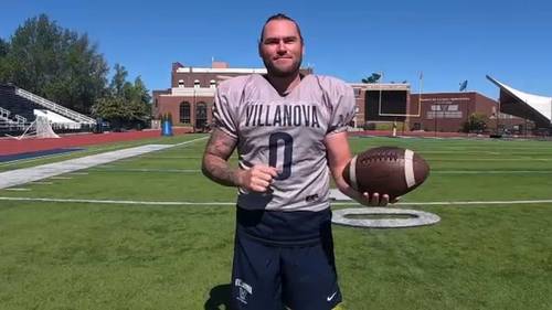 At 33, Villanova's Luke Larsen is college football's oldest player