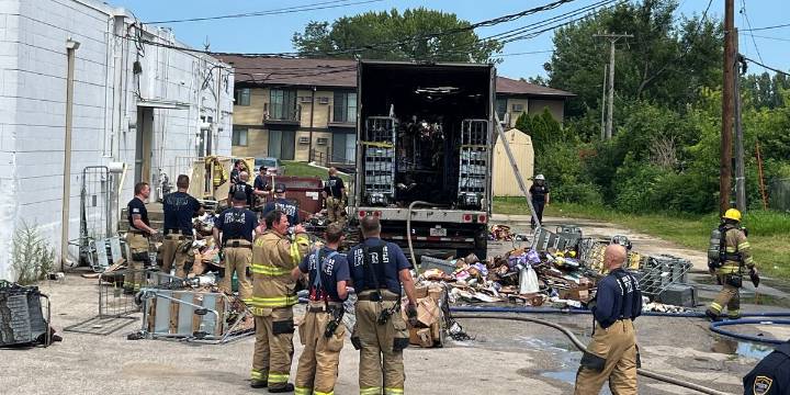 Dollar General truck catches fire in Cedar Rapids