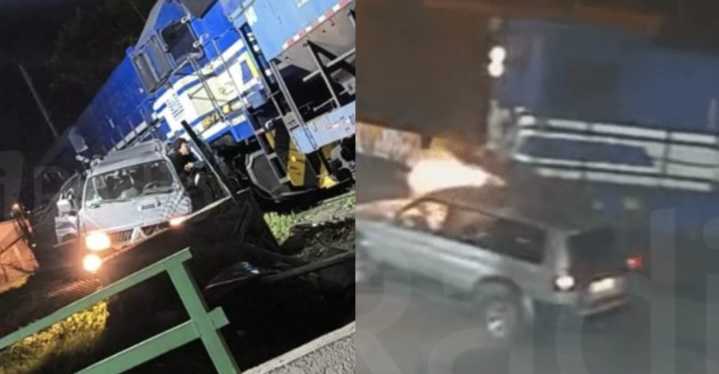 Choque en Ruta 5 Norte: Tren impacta a auto que no respetó disco pare en La Serena