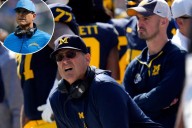 Jim Harbaugh asked about Michigan sign