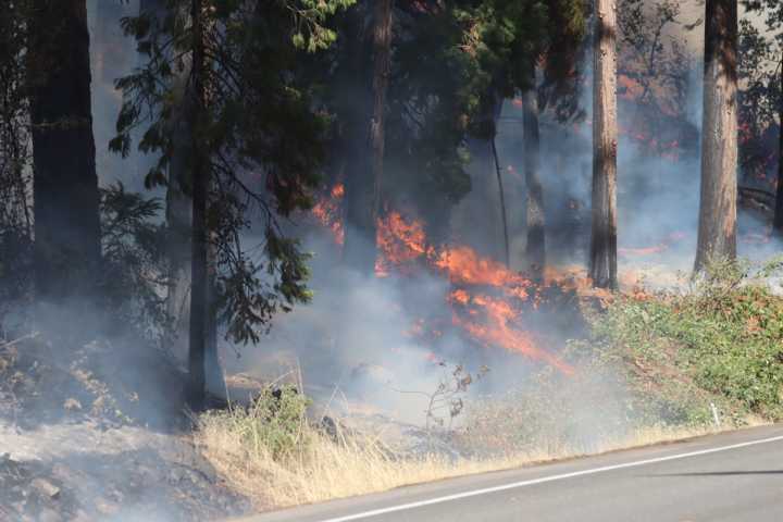 Fire Near Oakridge and Old Hazeldell Quarry Site