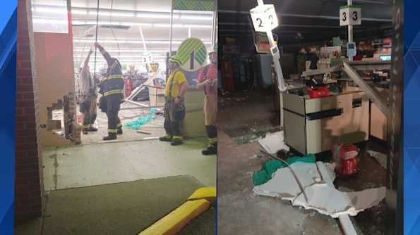 Vehicle crashes through Dollar Store at Mt. Royal Shopping Center