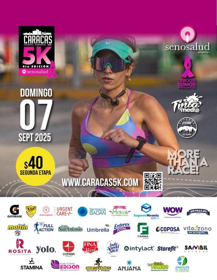 Atletica: “Carrera y Caminata Caracas 5K”, la corsa simbolo della lotta contro il tumore al seno si disputerà l’otto settembre