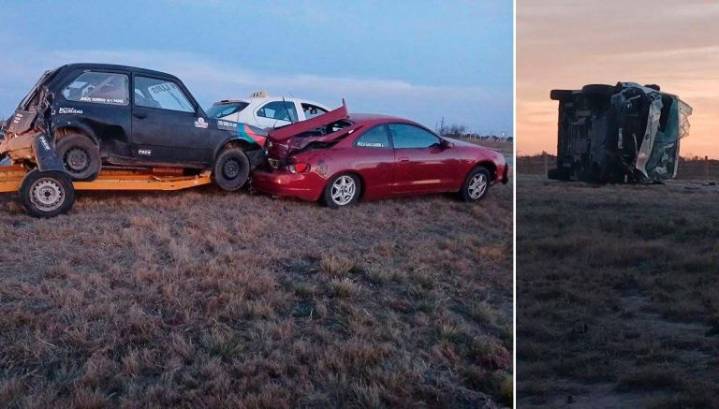 Choque múltiple en autopista 55 cerca de Naschel dejó varios heridos
