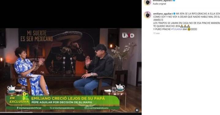 Emiliano Aguilar arremete contra su padre, Pepe Aguilar, por declaraciones sobre su madre