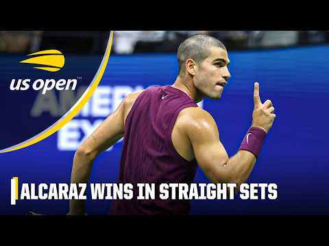 Carlos Alcaraz Round 1 Match Point and Reaction
