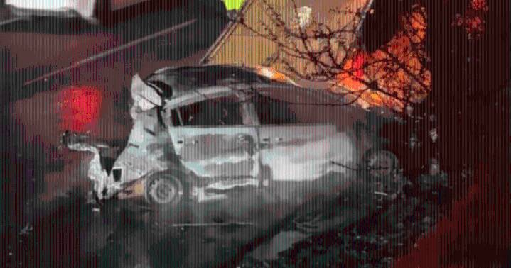 Vehículo termina calcinado luego de ser chocado por camión en la Ruta 68