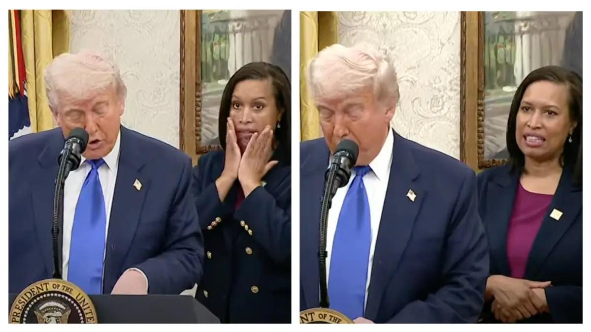 'She’s Fighting for Her Life’: Donald Trump’s Big Announcement Derails After Viewers Zoom In on the D.C. Mayor’s Struggle In the Background