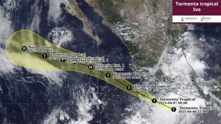 Se convierte Ivo en huracán; se aleja de México