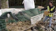 Juneau engineers inspect temporary levee for damage