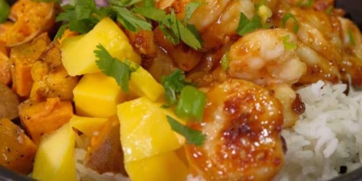 Taste of the Ozarks: Sweet and Spicy Tropical Shrimp Bowl