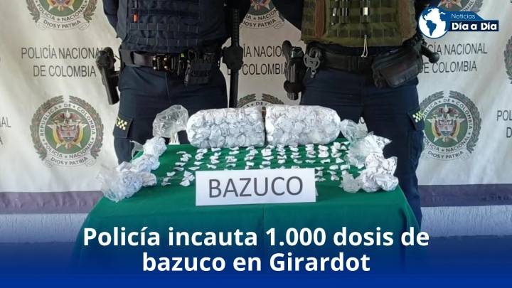 Policía incauta 1.000 dosis de bazuco en Girardot