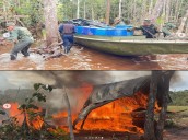 En Atabapo destruyen campamento logístico de minería ilegal