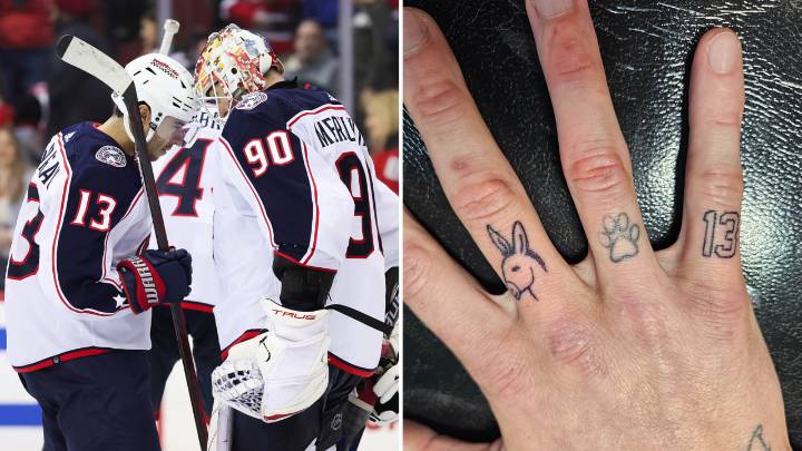 Merzlikins gets No. 13 tattoo in memory of Gaudreau 