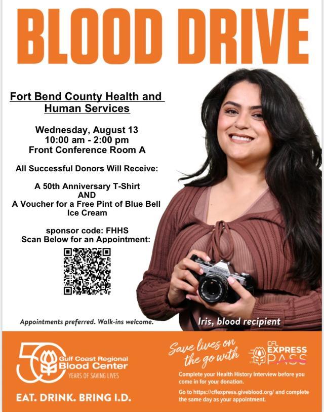 Fort Bend County Health & Human Services Hosts Community Blood Drive: A Chance to Give the Gift of Life