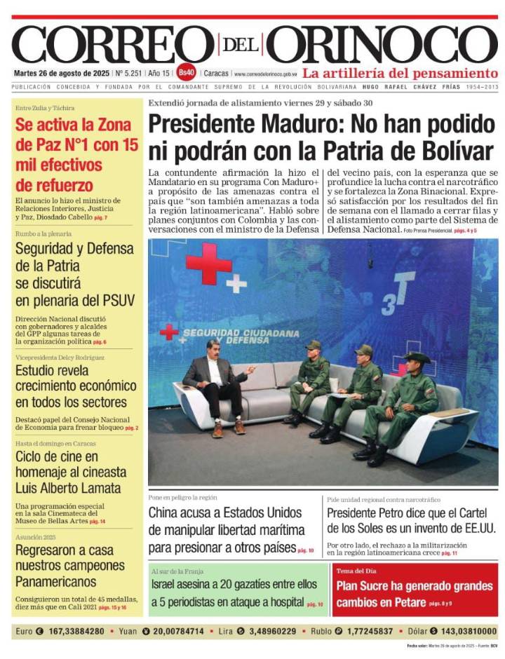Edición Impresa Correo del Orinoco N° 5.251