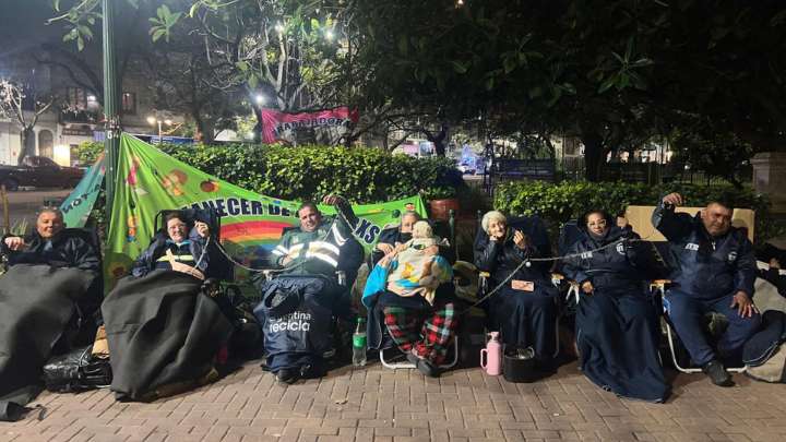 Un acampe cartonero en Parque Lezama
