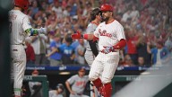 Phillies’ Kyle Schwarber clips Globe Life Field pole for HR 41