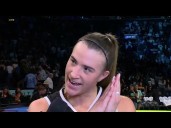 'NIGHT NIGHT' 🗣️ - Sabrina Ionescu reacts to her dagger in win vs. Minnesota Lynx