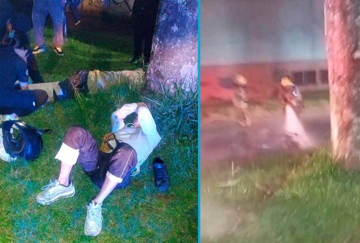 Tras robar un celular en Dosquebradas, ladrones fueron arrollados, golpeados y su moto incinerada