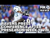 Ravens head coach John Harbaugh, RB Keaton Mitchell press conference after preseason win