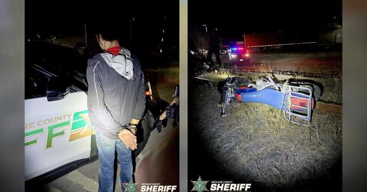 Deputies use drone to track man who crashed motorcycle and ran from law enforcement in Spokane County
