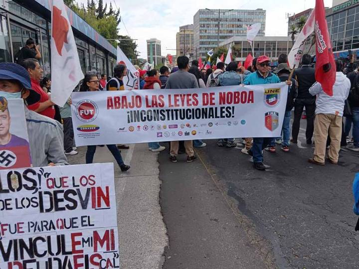 Ecuador: protestan contra leyes y medidas del gobierno de Noboa