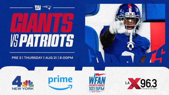 Giants vs. Patriots: How to Watch, Listen & Live Stream Preseason Week 3