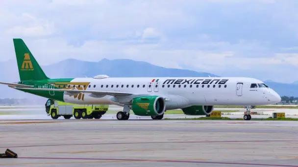 Llega al AIFA segundo avión Embraer para Mexicana