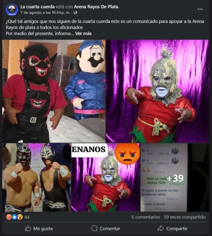 Empresa potosina advierte sobre irresponsabilidad de luchadores “Enanitos”