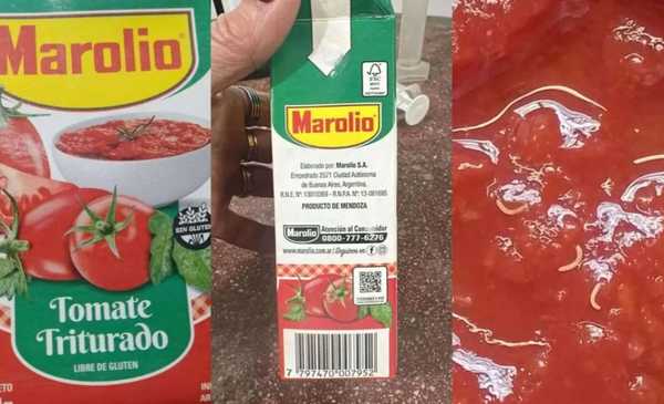 La ANMAT sacó de circulación el tomate triturado de Marolio por presencia de gusanos