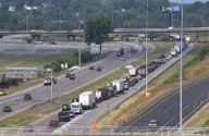 Update: closure on I-690 West cleared after rollover crash reported near NYS fairgrounds