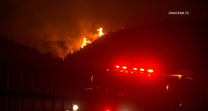 Ventura County Canyon Fire Rages Near Val Verde Area North of LA City