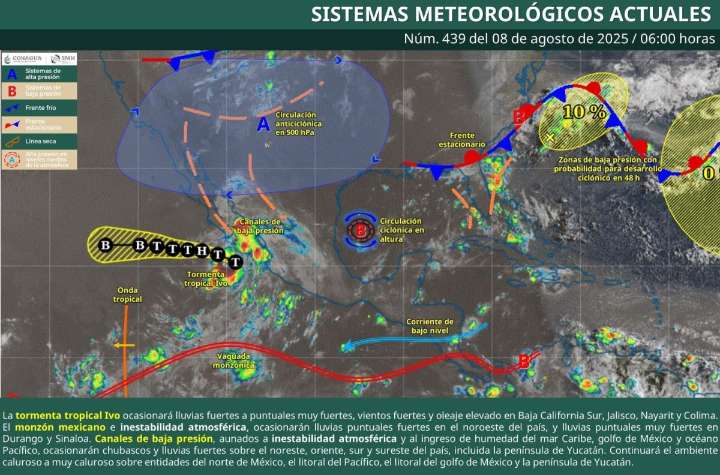 Tormenta tropical Ivo ocasionará lluvias fuertes en Nayarit