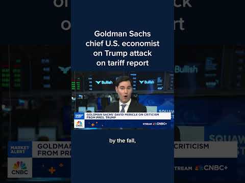 Goldman Sachs chief U.S. economist on Trump attack on tariff report