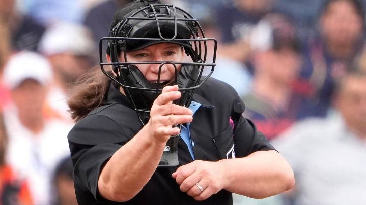 MLB is calling up its first female umpire, promoting Jen Pawol for Saturday's Marlins